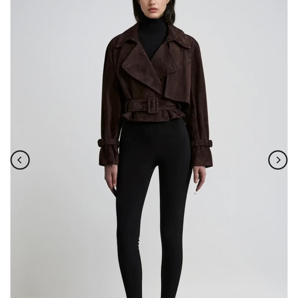 Cropped suede trench jacket - Picture 1 of 6